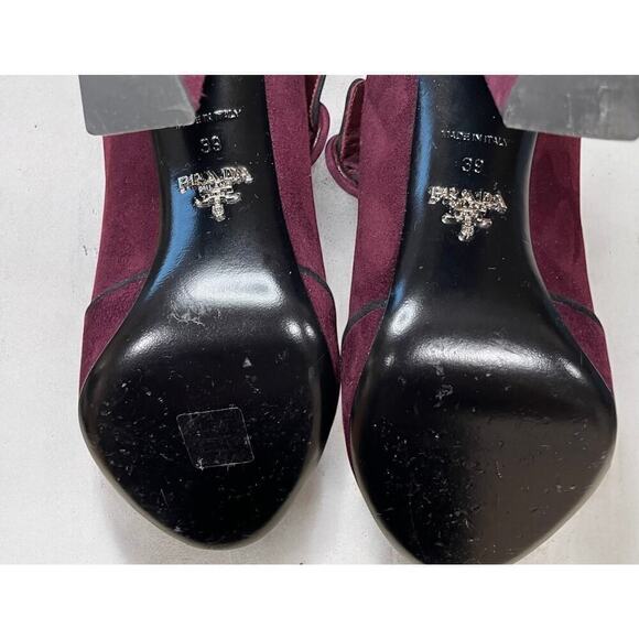 Prada 100mm Peep MJ Suede Pump Size 39 - Picture 5 of 8